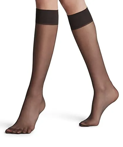 FALKE Damen Kniestrümpfe Pure Matt 20 DEN W KH transparent einfarbig 1 Paar, Grau (Anthracite 3529), 35-38