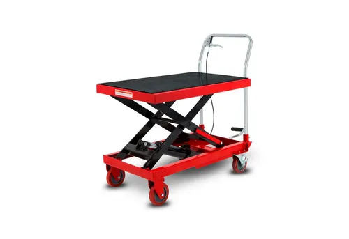 EBERTH Scherenhubwagen 300kg - Hydraulischer Hubtisch mit Bremse - Hubwagen für Werkstatt und Lager, belastbar bis 300 kg, mit ergonomischer Hydraulik und geräuscharmen Rollen für komfortables Arbeiten.