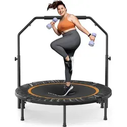 MERACH Fitnesstrampolin Klappbar – Indoor Trampolin mit verstellbarem Griff