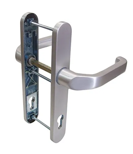 Haeusler Schmalrahmen Türdrücker SRG 1600 PZ 92mm - Türsicherungen mit präziser 90 Grad Einrastmechanik, ideal für moderne Türen, sowohl rechts als auch links verwendbar.