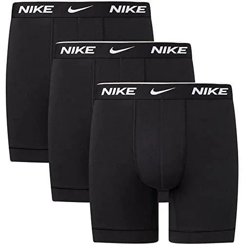 Nike Herren Everyday Cotton Stretch Boxer Briefs 3Pk, Black/Black/Black, M