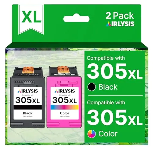 XL wiederaufbereitete Tintenpatrone, Ersatz für HP 305 XL Schwarz und Farbe für HP DeskJet 2320 2710 2710E 2720 2720E 2723E Envy 6010 6010E 6020 6020E 6022 6030 (Schwarz, Tri. -Color) 305
