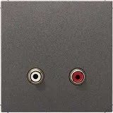 Jung Multimedia-Anschluss anthrazit mit Tragring - Sonstige Elektroinstallationsartikel, ideal für Unterputzmontage mit 1 Cinch-Audio-Buchse und eleganter anthrazit Farbe für ein modernes Wohnambiente.