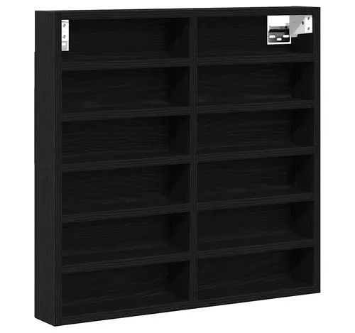 vidaXL Vitrinenschrank Schwarze Eiche 60 x 8.5 x 58 cm