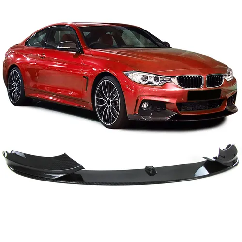 Sportliche Front Spoilerlippe für 4er BMW F32 F33 F36 - Karosserie-Zubehör mit Carbon Look, verbessert die Aerodynamik und verleiht deinem BMW einen sportlichen Look.