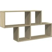 vidaXL Wandregal Sonoma-Eiche 100x20x53 cm - Stylisches Wandregal aus robustem Holzwerkstoff, bietet 85 kg Tragkraft und spart Platz. Ideal für eine aufgeräumte und moderne Raumgestaltung.