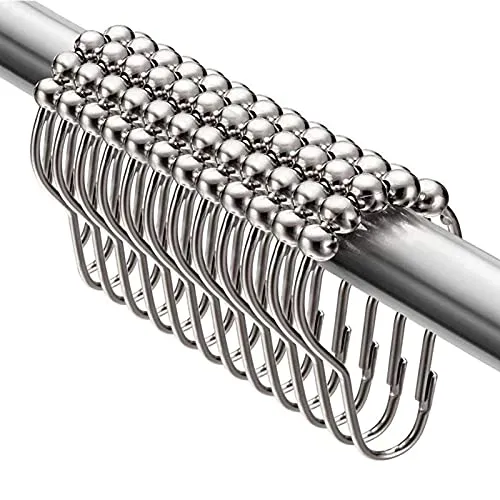 Stück Duschvorhangringe, 7.5 x 4 cm Edelstahl Duschvorhang Haken Ringe Duschringe Vorhangringe für Badezimmer, Wohnzimmer, Schlafzimmer, Küche (Silber) 20