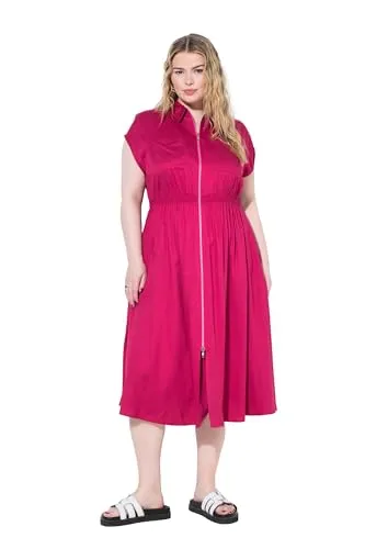 Studio Untold Damen große Größen Übergrößen Plus Size Maxikleid, A-Line, Zipper pink rot 54+ 840411530-54+
