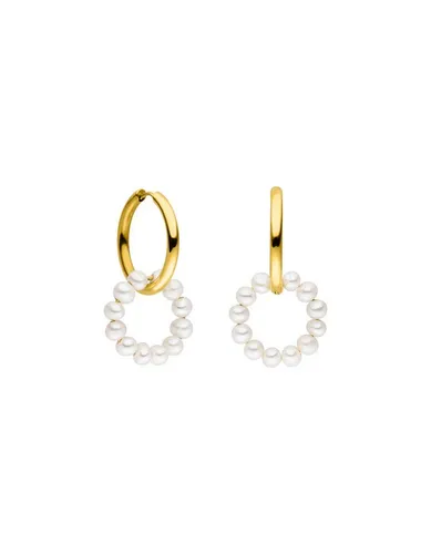PURELEI Honu Ohrringe - Gold - Elegante Ohrringe mit echten Freshwaterperlen, 18K vergoldetem Edelstahl und einem Durchmesser von 26 mm. Perfekt für besondere Anlässe oder den täglichen Glamour.