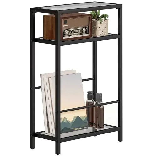 HOMCOM Beistelltisch mit 3 Ebenen in schwarz von HOMCOM