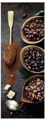 Levandeo® Wandbild, Wandbild 30x80cm Leinwand Kaffee Bohnen Café Wanddekoration