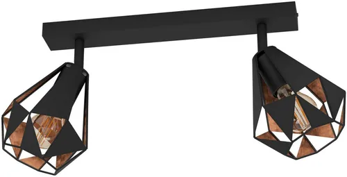 Eglo 2er Spot Carlton 7 – Schwarz Kupfer - Eleganter Deckenstrahler in modernem Design, ideal für stimmungsvolle Beleuchtung in Wohnräumen.