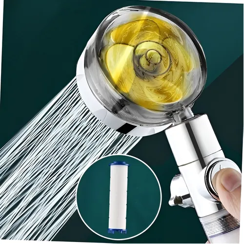 Duschkopf mit Turbine Hochdruck Handbrause mit Stoppknopf & Filter