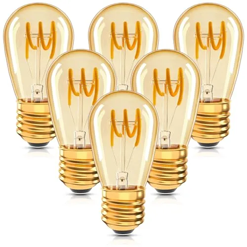 Century Light 6er-Pack E27 Vintage Led Glühbirne 2W Kerze Filament Ersatzt 20W 150lm 2200K extra warmweiß 360° 230V,Spirale Leuchtmittel, nicht dimmbar