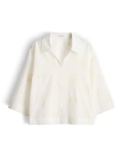 OPUS Langarmbluse Famoni 38 in Milk - Modische Langarmbluse aus 70% Baumwolle und 30% Polyester, Größe 38, ideal für vielseitige Outfits und bequem im Alltag.