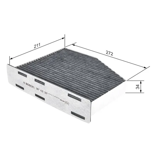 Bosch Filter, Innenraumluft 1 987 432 597 von Bosch
