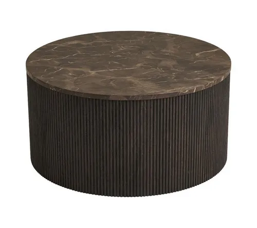 ebuy24 Couchtisch Ida Couchtisch Ø80cm Marmor Dekor braun. von ebuy24