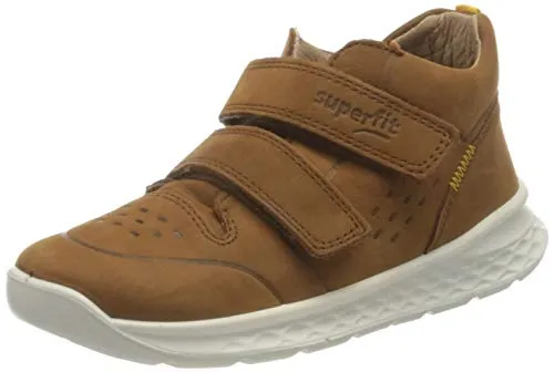 Superfit Unisex Kinder Breeze Lauflernschuhe, Braun Gelb 3000, 25 EU - Sneaker für Jungen, robustes Leder und rutschfeste Sohle für sicheres Laufen und Spielen.