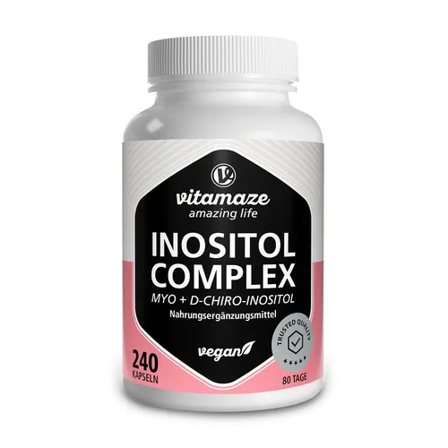 Inositol Complex 240 Kapseln – Myo + D Chiro-Inositol, Folsäure, Chrom & Vitamin B6, Vegan, Deutsche Qualität