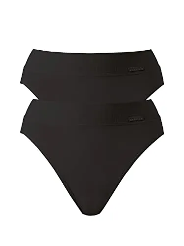 CALIDA Elastic Duopack Slip Damen - High Waist Doppelpack - Bikinis & Taillenslips für Damen, elastischer Baumwollslip mit 4,5cm breitem Softbund für höchsten Tragekomfort und perfekte Passform.