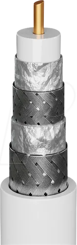 Goobay 74021 SAT Koaxialkabel 100m - HiFi-Kabel mit 4-fach geschirmtem Design für störungsfreie HDTV-Übertragung und hervorragenden Empfang, ideal für SAT und Kabelfernsehen.