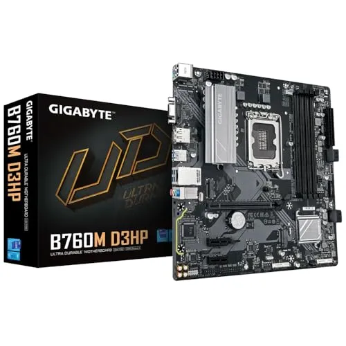 Gigabyte B760M D3HP - Micro ATX Motherboard mit USB-C - Mainboard im micro ATX Format mit LGA1700-Sockel und B760 Chipsatz. Ideal für Gaming und produktives Arbeiten dank schneller USB-C 3.2 Gen 1 Anschlüsse.