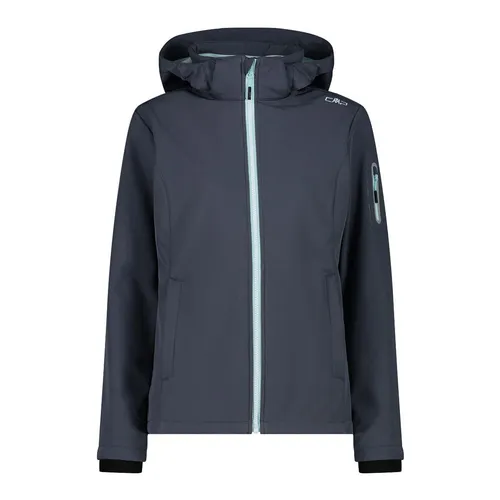 CMP Campagnolo Woman Jacket Zip Hood - 48 - Damenjacke in Titanio/Acqua, ideal für Outdoor-Aktivitäten mit atmungsaktivem Material und stylischem Design.