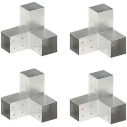 vidaXL Y-Form Zaunpfosten Pfostenverbinder 4 Stk. aus verzinktem Metall
