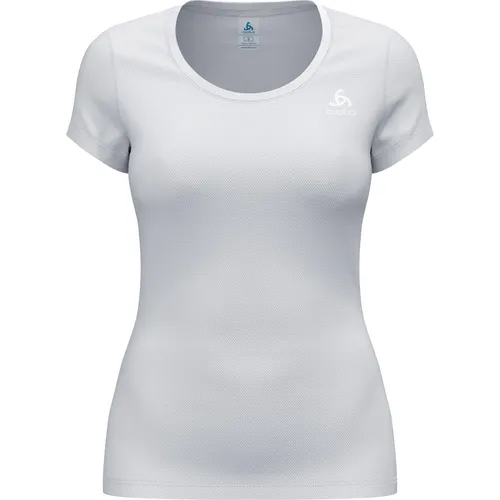 Odlo Damen Active F-Dry Light Eco Shortsleeve - Weiß - Funktionsunterwäsche mit innovativer F-Dry-Technologie für schnelle Feuchtigkeitsableitung und ZeroScent gegen Gerüche. Ideal für sportliche Aktivitäten im Sommer.