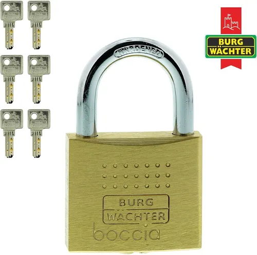 Burg Wächter Vorhängeschloss 50 mm aus Messing - Vorhängeschloss aus hochwertigem Messing, ideal für maximale Sicherheit und Langlebigkeit, perfekt für Türen, Garagen und Schuppen.