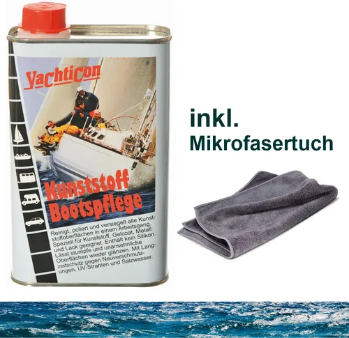 Kunststoff Bootspflege 500ml - Langzeitschutz für GFK, Gelcoat, Lack und Metall - Farben & Pflege: Effektiver Langzeitschutz ohne Silikon, der reinigt, poliert und versiegelt in einem Arbeitsgang für mühelosen Hochglanz.