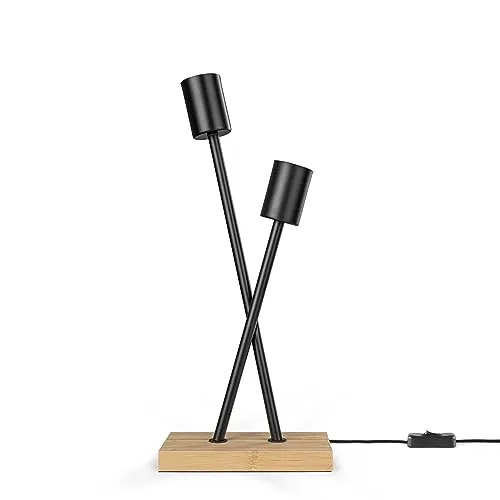 Paco Home Tischlampe Vintage E27 - Standleuchten & Deckenfluter mit modernem Design aus hochwertigem Kiefernholz, ideal für stilvolle Akzente in jedem Raum.