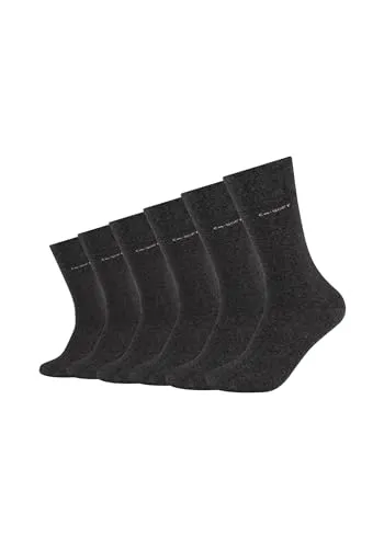 Camano Unisex Socken 6er Pack 39/42 anthracite melange - Bequeme Unisex Socken im 6er Pack: Faltenfreier Tragekomfort mit Elasthan, weiche Zehennähte und atmungsaktive Baumwolle für hohen Komfort im Alltag.