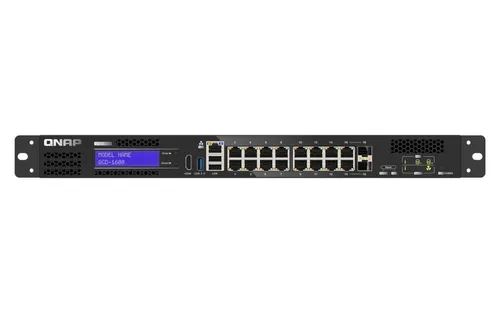 QNAP QGD-1600 Smart Switch mit 16 Ports - Vielseitiger Smart Switch mit 4 PoE++ und 10 PoE+ Ports, ideal für Netzwerkinstallationen. Rack-montierbar und robust für den professionellen Einsatz.