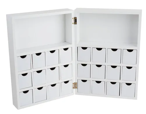 VBS Aufbewahrungsbox Klappschränkchen - 25 St. - Praktische Aufbewahrungsboxen aus MDF-Holz in Weiß, ideal für Ordnung und Stil in jedem Raum. Perfekt für kreative Projekte oder als dekorative Lösung.