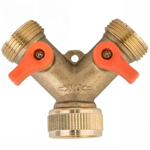 2-Wege Wasserverteiler Messing Gartenschlauch- Wasserhahn- Verteiler 3/4