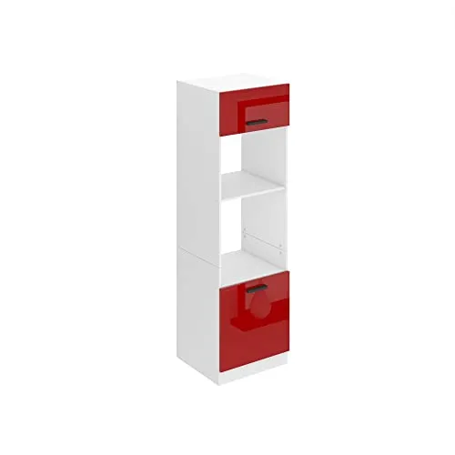 BELINI Mikrowellenschrank 60 x 204 cm in Rot Hochglanz