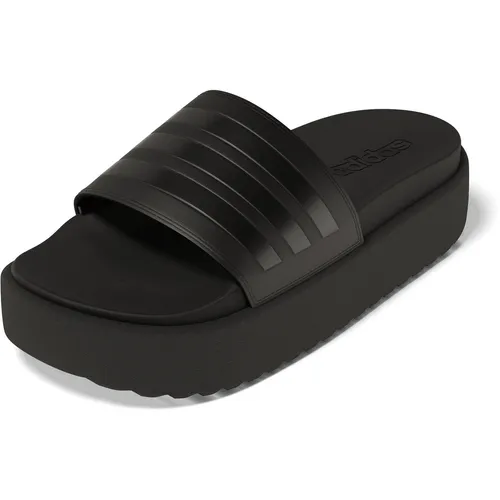 adidas Damen Adilette Platform Slides - Rutschfeste Dusch- & Badeschuhe - Stylische Dusch- & Badeschuhe mit rutschfestem Design, ideal für den Strand oder die Dusche. Bequemes PU-Fußbett und Plateausohle für extra Komfort.