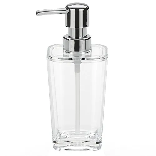 Kela 21902 Seifenspender Kristall aus Kunststoff in Transparent, Plastik, 7,5 x 7,5 x 17 cm