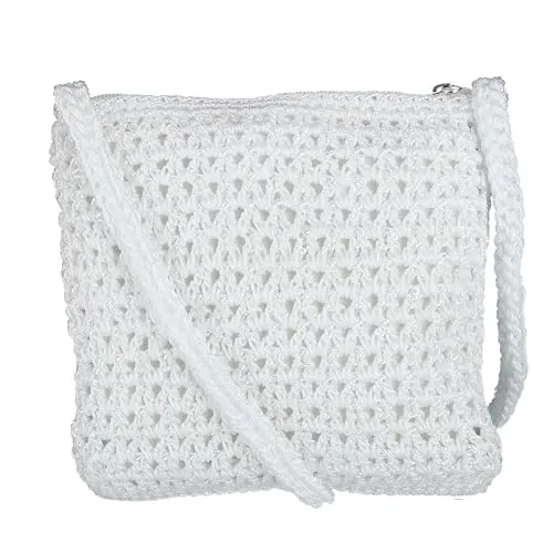 CTM Damen Da-2347-wht Kuriertaschen, Weiss/opulenter Garten