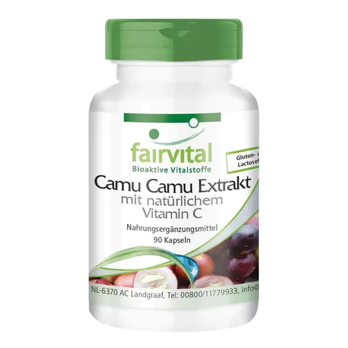 Camu Camu Extrakt - 90 Kapseln - 50% Vitamin C - hochdosiert - VEGAN | fairvital