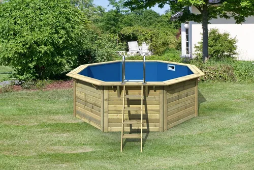 Holzpool One - Spielplätze: Aus kesseldruckimprägniertem Holz mit einfacher Steckmontage und einer stabilen Wandstärke von ca. 38 cm für langlebigen Badespaß.