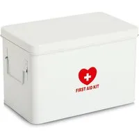 Zeller Medizinbox Metall weiß - Praktische Medizinbox aus Metall in Weiß, ideal zur Aufbewahrung von Medikamenten und Verbandsmaterial, sorgt für Ordnung in jedem Haushalt.