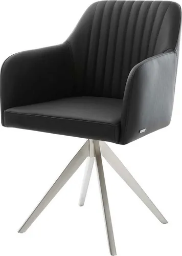 DELIFE Esszimmerstuhl Greg-Flex Echt-Leder Schwarz von Delife