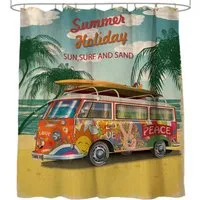 Sanilo Duschvorhang Summer Bus 180 x 200 cm in orange von Sanilo