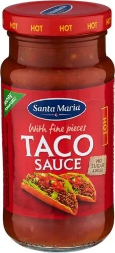 Santa Maria Taco Sauce Hot Schwedische Tex-Mex Taco Wrap Soße Hot Scharf 230 g