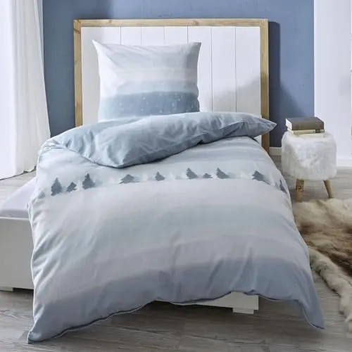 Kaeppel Bettwäsche Feinbiber Let it Snow 135x200 cm in grau von Kaeppel