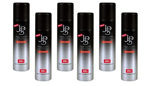 John Player Special Sport Deodorant 6 x 150 ml - Effektives Deodorant für den aktiven Lebensstil, 6er-Pack mit langanhaltendem Schutz und frischem Duft.