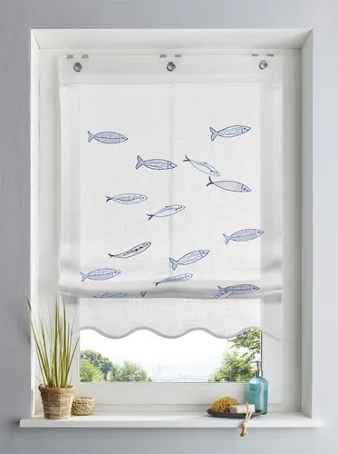 Rollo Raffrollo, heine, blickdicht, Ösen mit Fensterhaken von Heine