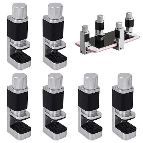 Nizirioo 6 Stück Verstellbare Metallklammerbefestigung, LCD Display Klemme, Befestigungsklemmen Clip LCD Bildschirm, Phone Screen Repair Tools Einstellbare Reparaturwerkzeug für Smartphone Computer